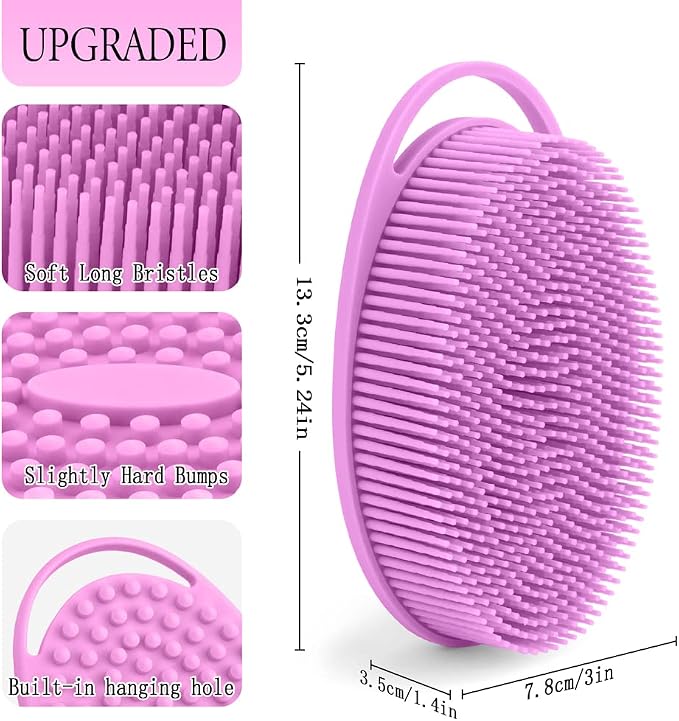 3 Pack Silicone Body Scrubber, Exfoliating Body Scrubber Fit - Image 3