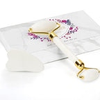 Gua Sha Facial Massage Tool & Jade Roller Set, Facial Massager by YLTNEUQER