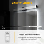 16 Inch LED Bathroom Lighting Fixtures Over Mirror, Modern Black Vanity Lights - Image 2