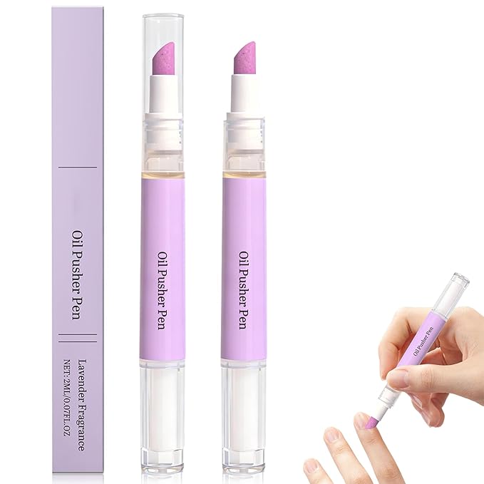 2Pcs 2-in-1 Cuticle Oil Pusher Pen, 2026 New Ceramic Cuticle Pusher & Oil Pen by Unknown
