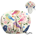 Bohemian Birds Flowers Reusable Shower Cap Cute Double Layer Waterproof Shower by DELORIGIN
