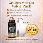 Organic Castor Oil Roll On & Stainless Steel Gua Sha Facial Tool – Metal Face - Image 6