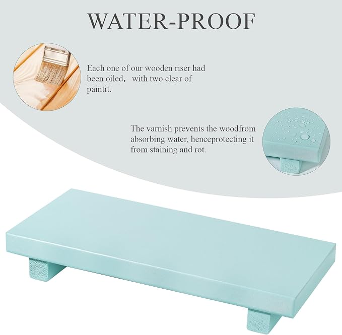 zoocatia Small Wood Tray Pedestal Stand Farmhouse Bathroom Decor Decorative - Image 3