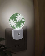 Night Lights Auto Sensor Tropical Palm Trees Night Light Forest Green Linen - Image 3