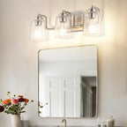 SOLFART Brushed Nickel Bathroom Lights Over Mirror 3 Lights Vanity Lights - Image 8