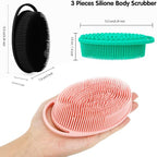 3 Pack Silicone Body Scrubber, Silicone Loofah Exfoliating Soft Body Scrubber - Image 3