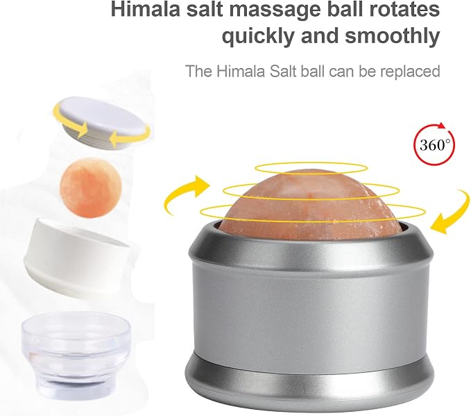gemshan Massage Roller Ball, Natural Himalayan Salt Ball Roller Hand Massage - Image 3