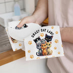 2PCS Cute Cat Kitchen Towels, Cat Themed Gifts Reusable Absorbent Waffle Weave - Image 3