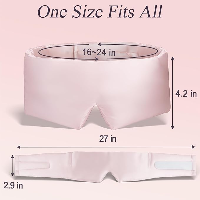 Silk Sleep Eye Mask for Side Sleeper Men Women, Eye Mask Sleeping 100% 22 Momme - Image 3