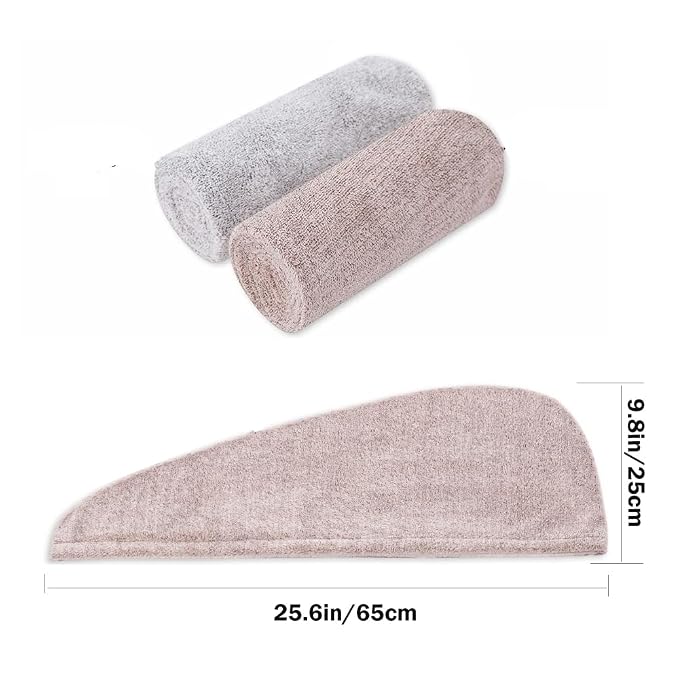 M-bestl 2 Pack Hair Towel Wrap, Rapid Carbon Fiber Hair Drying Towel - Image 5