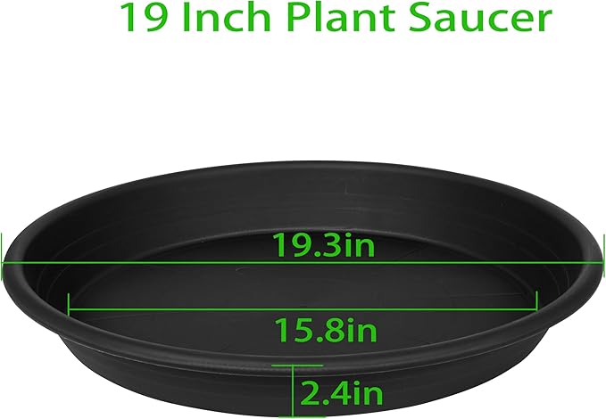 2 Pack of 19 inch Plant Saucer, 2.4" Depth Large Plant Saucer, Heavy Sturdy - Image 2
