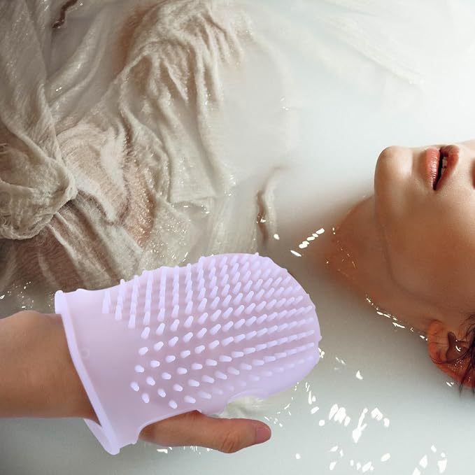 Mikinona Double Sided Silicone Bath Gloves Back Scrubber - Image 6