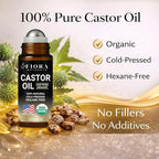 Organic Castor Oil Roll On & Stainless Steel Gua Sha Facial Tool – Metal Face - Image 3