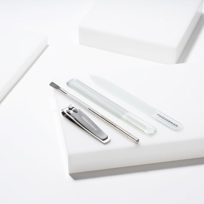 Tweezerman Glass Manicure Set Includes Nail Clipper, Cuticle Pusher, Glass Nail - Image 7