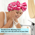 Shintop Sweet Super Soft Caroset Polka Dots Wash Cosmetic Headband Hairlace - Image 6