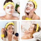 Spa Headbands for Washing Face Wristband Set Sponge Makeup Skincare Headband - Image 3