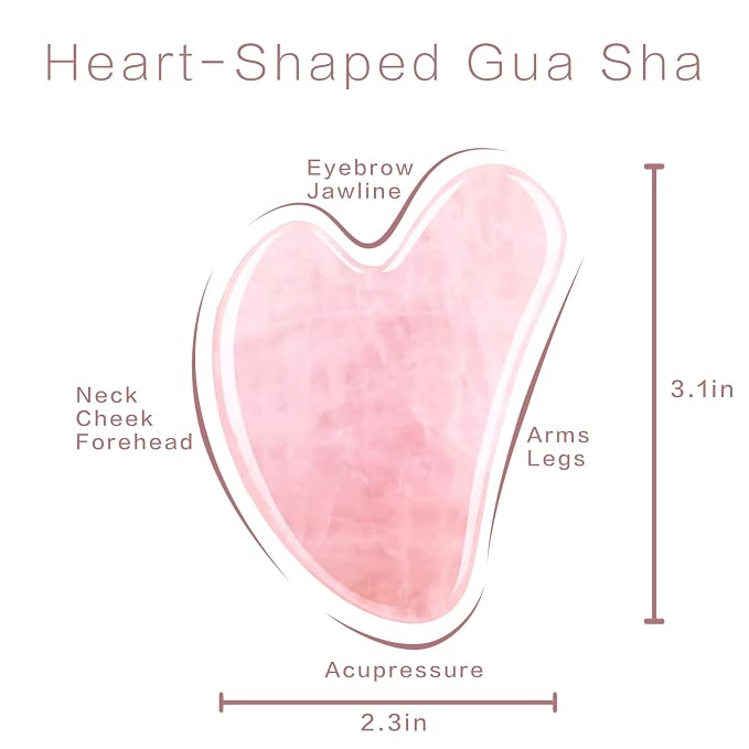 Gua Sha Facial Tools, Rose Quartz Guasha Tool - Image 2