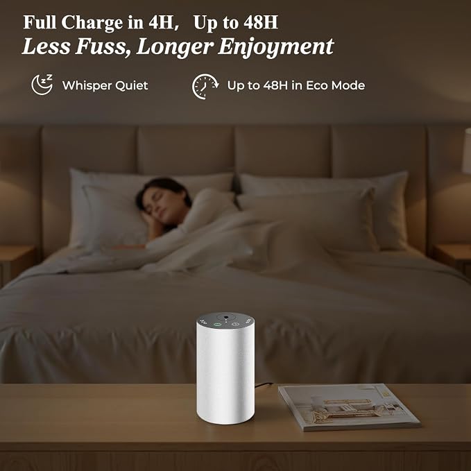 URPOWER Waterless Essential Oil Diffuser: No Water Needed Battery Operated - Image 3