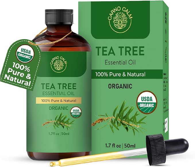 Tea Tree Oil for Skin– 100% Pure Organic Tea Tree Essential Oil for Face by CarnoCalm
