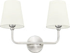 2-Light Bathroom Light Fixtures, Brushed Nickel Vanity Lights, Double Wall by Metwet