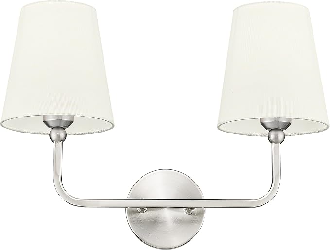 2-Light Bathroom Light Fixtures, Brushed Nickel Vanity Lights, Double Wall by Metwet