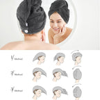 SINLAND Microfiber Hair Drying Cap Hair Towel Turban Twist - Image 5