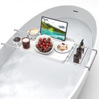 Bathtub Tray for Large Soaking Tub Table Tray Expandable Tub Shelf for Bathtub by CLESOO