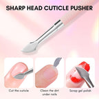 Makartt Cuticle Pusher, Professional Stainless Steel Nail Cleaner Dual Ended - Image 3