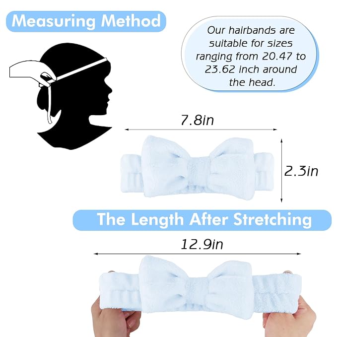 Zkptops 6Pcs Spa Headband for Washing Face Wristbands Set Women Bubble Makeup - Image 5