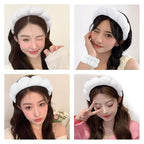 Spa Headbands for Washing Face Wristband Set Sponge Makeup Skincare Headband - Image 4