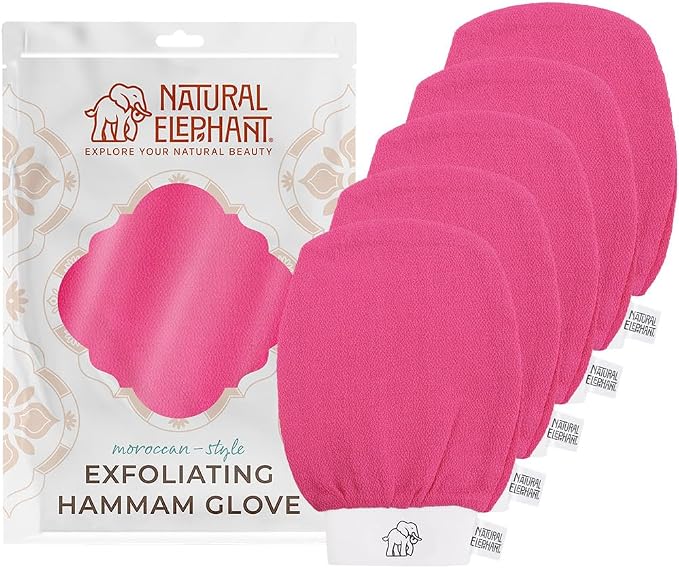 Natural Elephant Exfoliating Hammam Glove | Authentic Moroccan Kessa Body Scrub by NaturalElephant