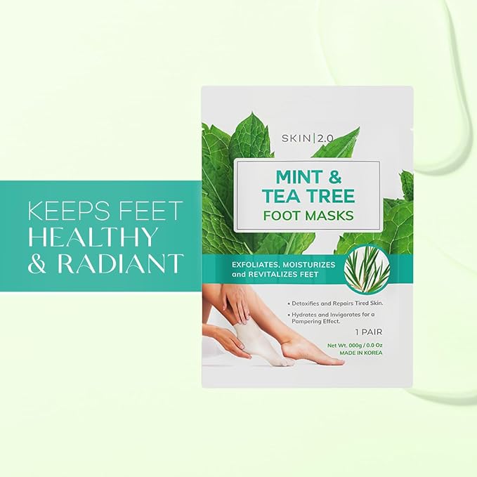 Skin 2.0 Tea Tree & Mint Foot Masks - Image 2