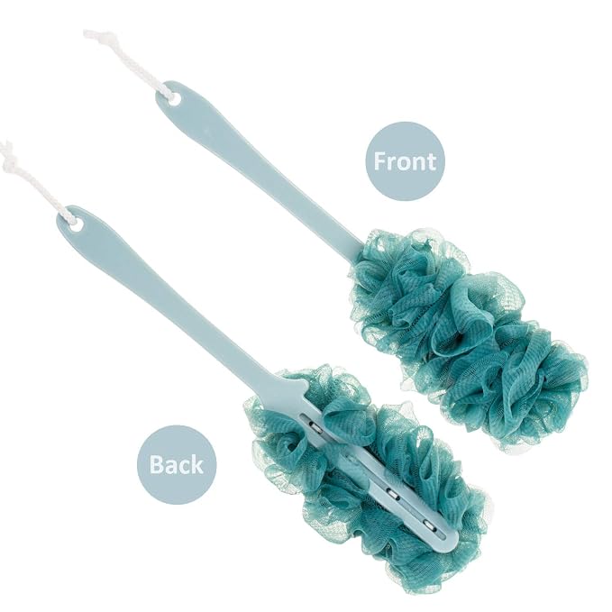 Back Scrubber for Shower, Loofah Long Handle Bath Body Brush, Soft Nylon Mesh - Image 2