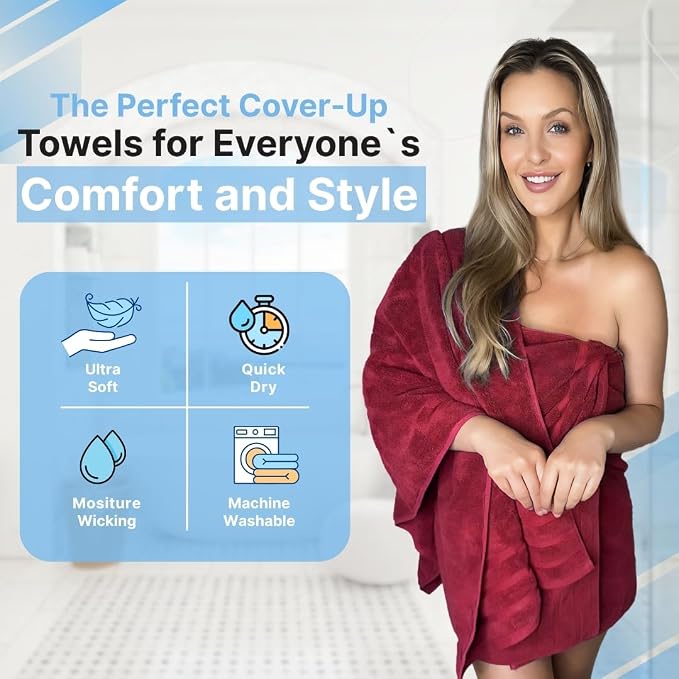 Infinitee Xclusives 100% Cotton Luxury Bath Towels Set of 2 - Image 4