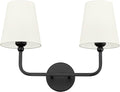 2-Light Bathroom Light Fixtures, Matte Black Vanity Lights, Double Wall Sconce by Metwet