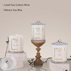 Chloefu LAN White Linen Candles, Luxury Scented Soy Jar Bathroom Candle - Image 5