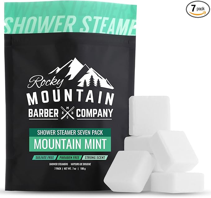Mountain Mint Shower Steamers 7 Pack – Made in USA by RockyMountainBarberCompany