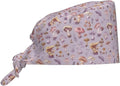 Scrub Cap for Women and Men Boho Black Leaf Pattern Adjustable Breathable by SUPLUCHOM