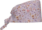 Scrub Cap for Women and Men Boho Black Leaf Pattern Adjustable Breathable by SUPLUCHOM