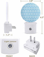 Night Lights Auto Sensor Blue Diamond Night Light Geometric Rhombus Round Lamp - Image 2