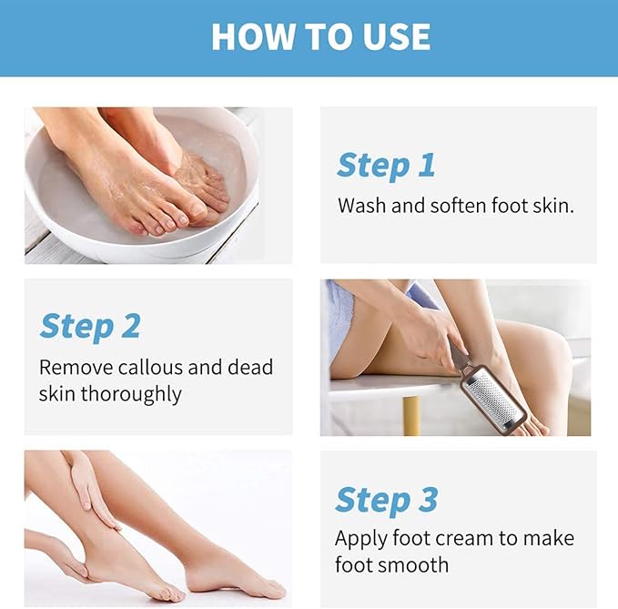 Fu Store 2 Pack Foot Files Callus Remover Stainless Steel Foot Rasp and Dual - Image 5
