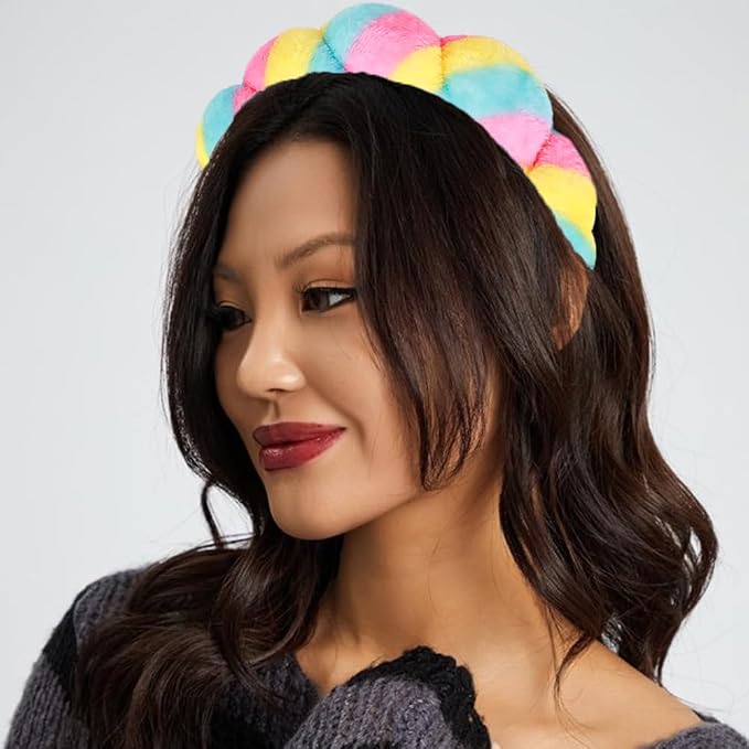 Tetizo Spa Headbands for Washing Face Wristband Set Sponge Makeup Skincare - Image 4