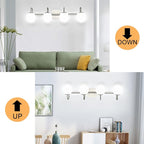 Mid Century Modern Brushed Nickel Bathroom Vanity Light Fixtures 4 Lights Milky - Image 3
