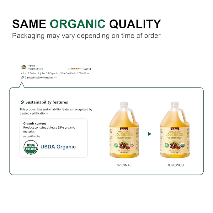 Yoken 1 Gallon Jojoba Oil EWG Verified - Image 2