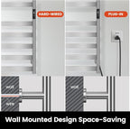 Electric Towel Warmer Rack, 10-Bar Stainless Steel Heated Tower Rack - Image 6