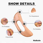 enttgo Body Gua Sha Tool Wooden Lymphatic Drainage Tool, Guasha Massage Tools - Image 3