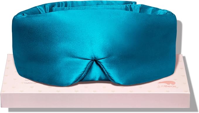 LitBear Silk Sleep Mask for Side Sleeper, Eye Mask Sleeping for Women Men 100% by LitBear