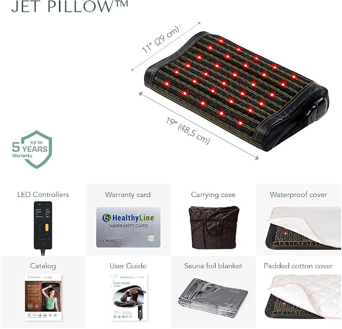 HealthyLine Jet Mat Pillow – Far Infrared Gemstone Heating Pad - Image 5