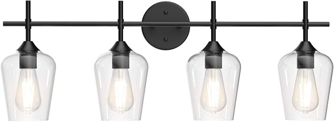 Ralbay Vintage Bathroom Vanity Lighting Fixtures 4-Lights Industrial Matte - Image 4