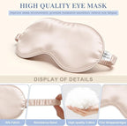 Silk Sleep Mask, Eye Mask for Sleep Women Men, Mulberry Sleeping Mask - Image 4